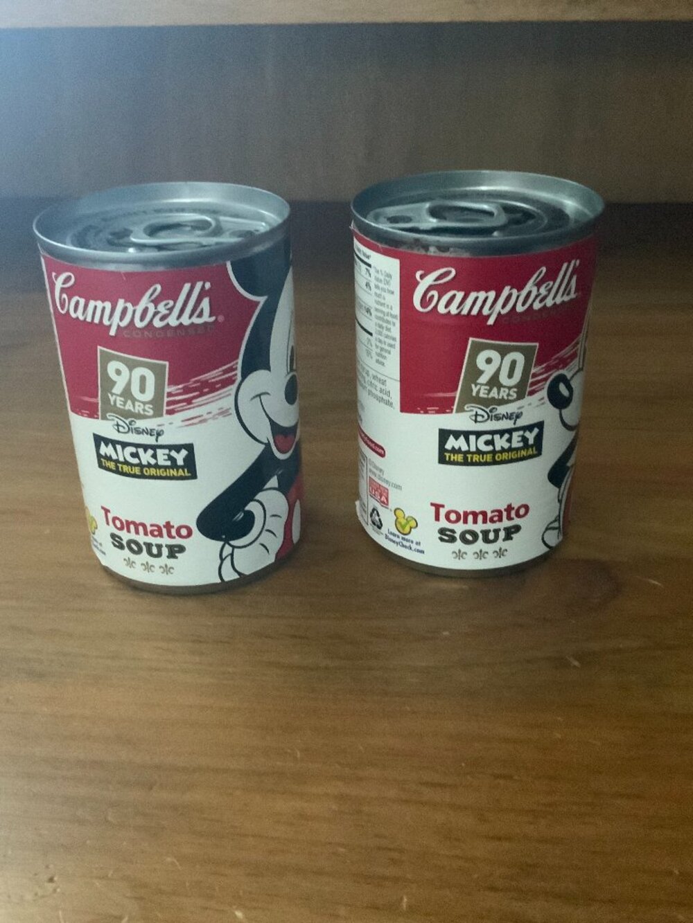 CAMPBELL'S SOUP 90 YEARS DISNEY MICKEY TRUE ORIGINAL SEALED CANS COLLECTABLES